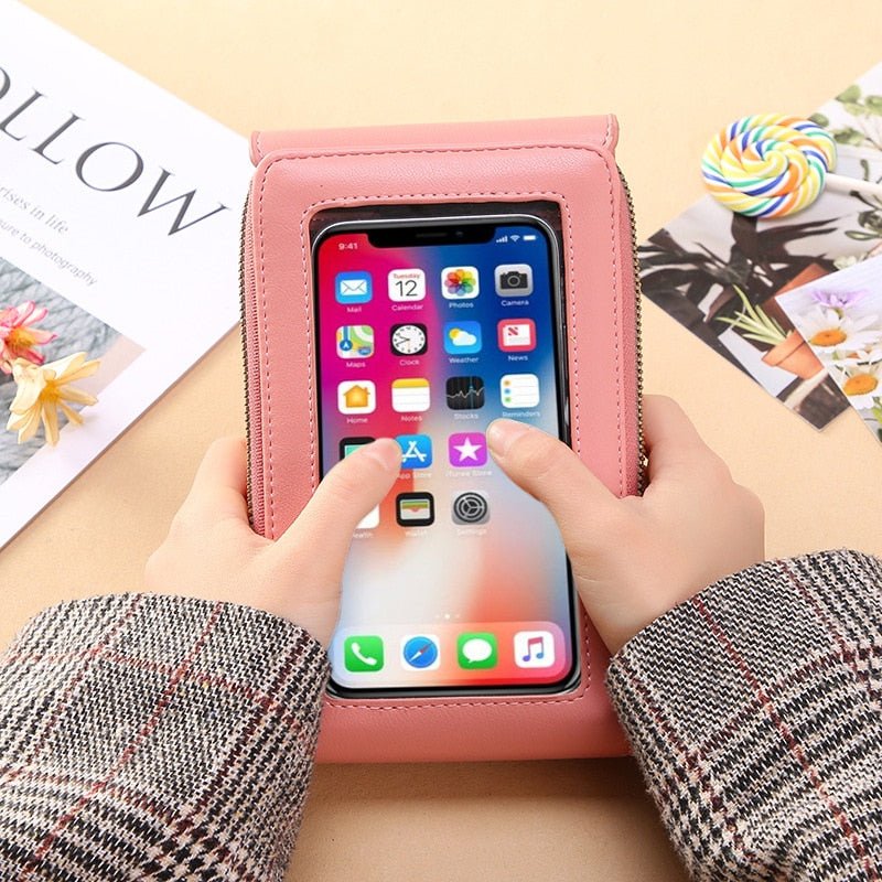 Bolsa Feminina de Couro Touch Screen