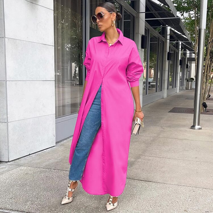 Vestido Camisa Longa Slip
