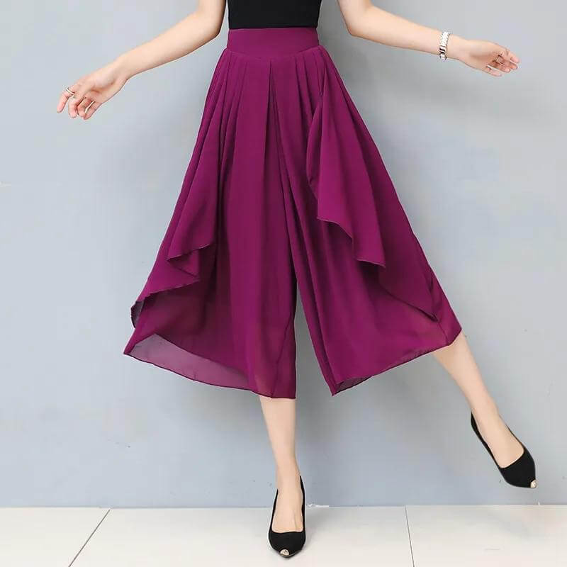 Calça Pantalona de Chiffon Versatile