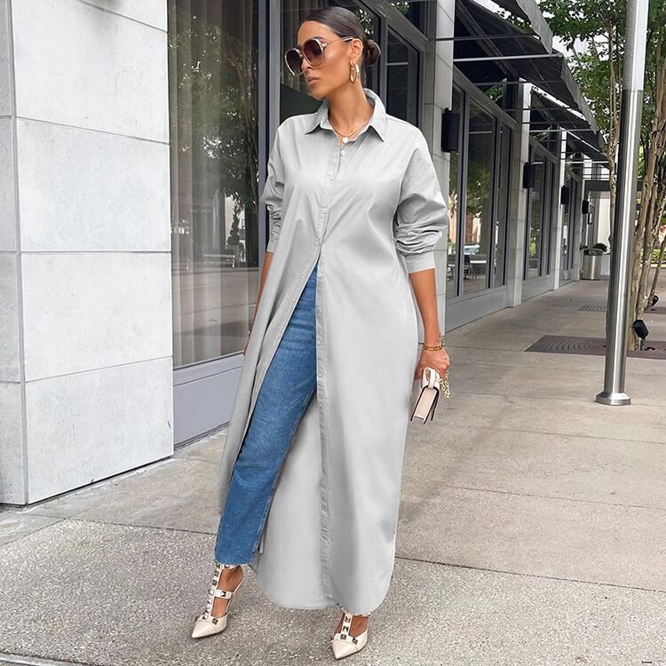 Vestido Camisa Longa Slip