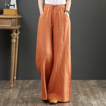 Calça Wide Leg Linho com Amarração Luxe
