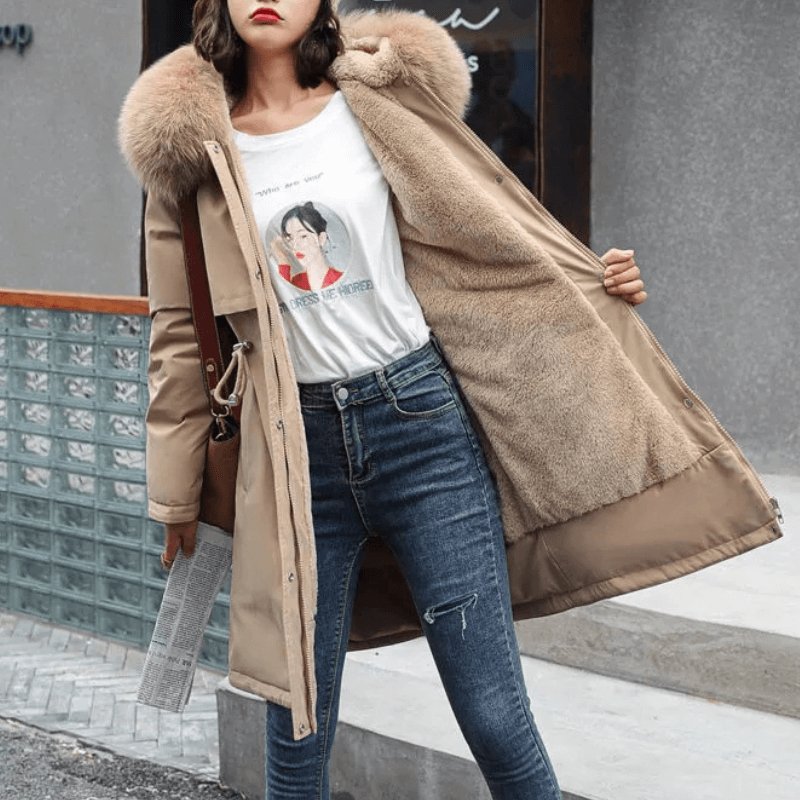 Jaqueta Feminina de Parka Forrada Twilight