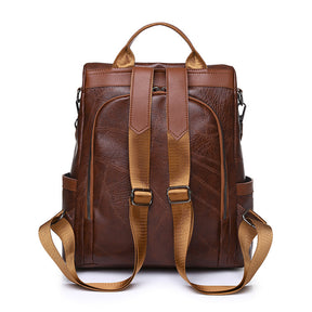 Mochila Feminina Antifurto de Couro