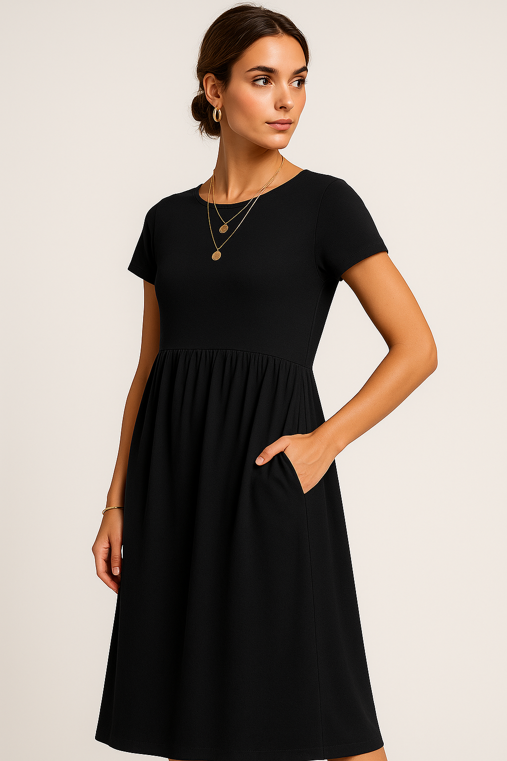 Vestido Alice Midi e Manga Curta