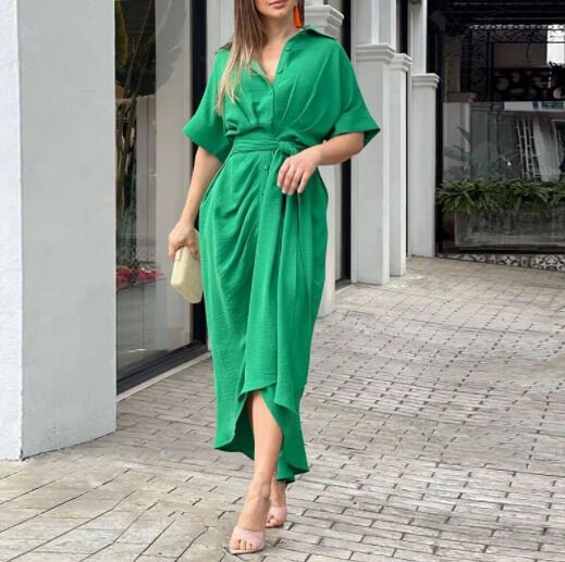 Vestido Mídi com Abotoamento Mermaid