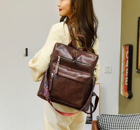Mochila Feminina em Couro Vintage