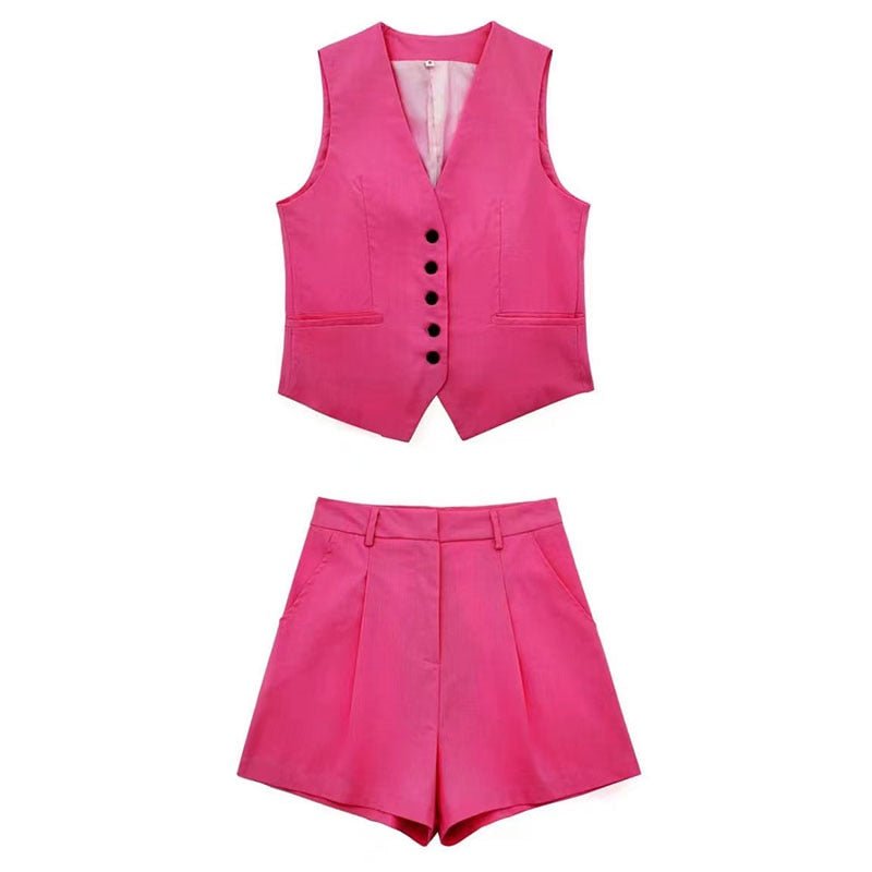 Conjunto Alfaiataria Short e Colete Janine