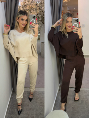 Conjunto Tricot Capa E Calça Jogger Lorena - (Leve 2 Pague 1)
