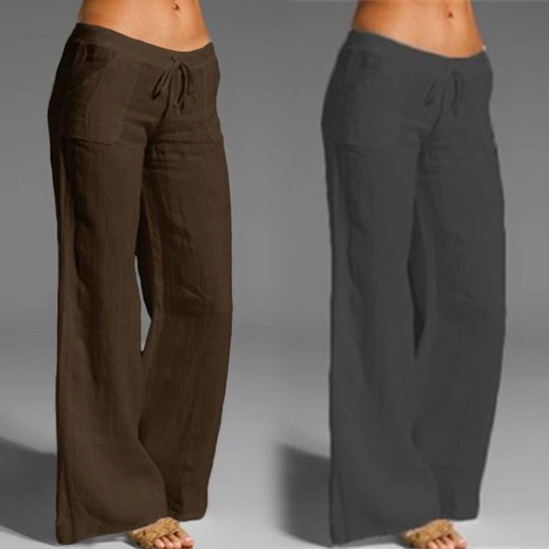 Calça Wide Leg de Linho Feminina Dynamic