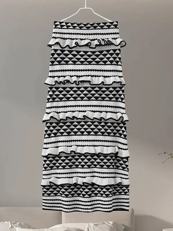 Conjunto de Malha Top e Saia Longa London