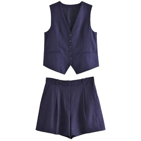 Conjunto Alfaiataria Short e Colete Janine
