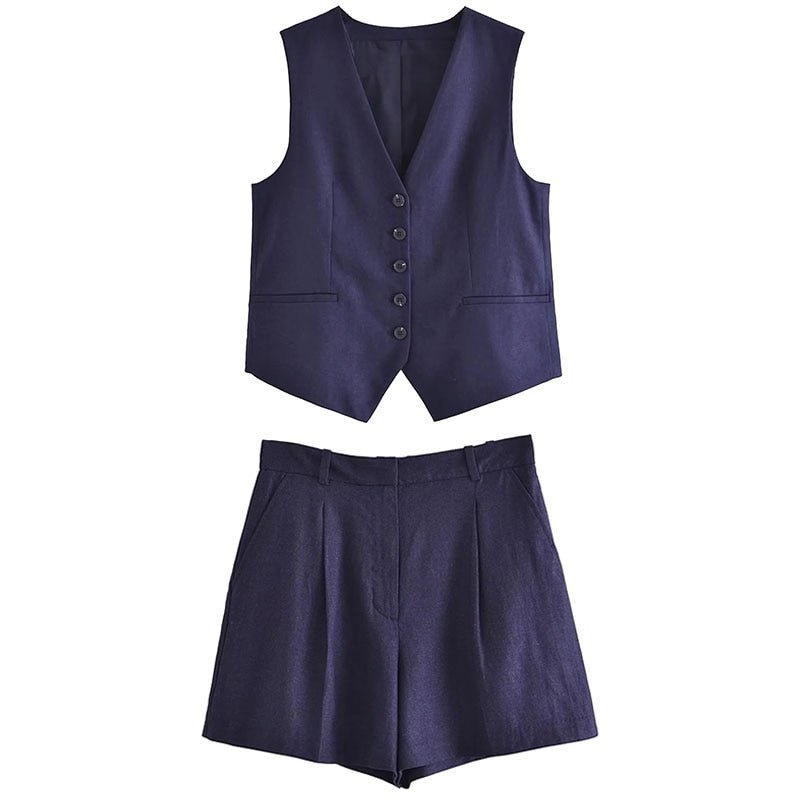 Conjunto Alfaiataria Short e Colete Janine
