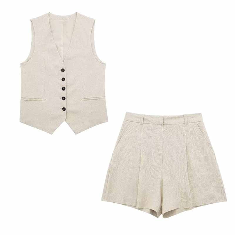 Conjunto Alfaiataria Short e Colete Janine