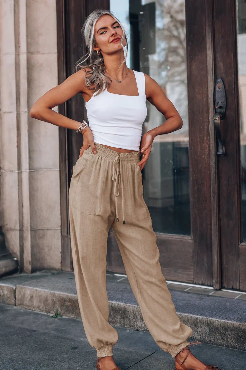 Calça Harem Algodão Cintura Elástica Bali