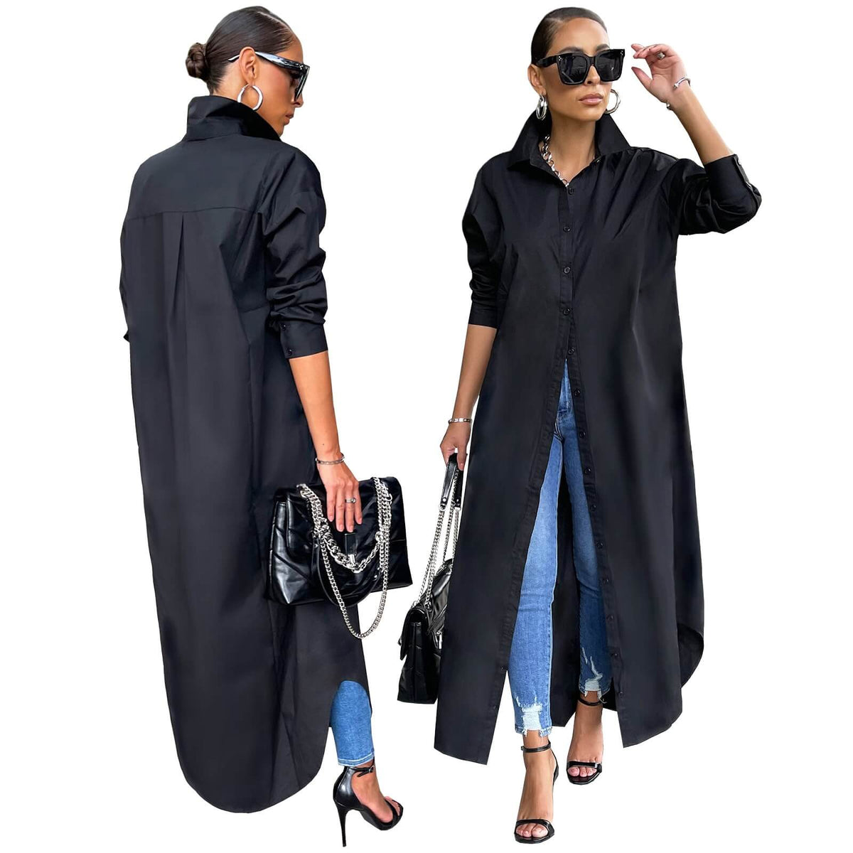Vestido Camisa Longa Slip
