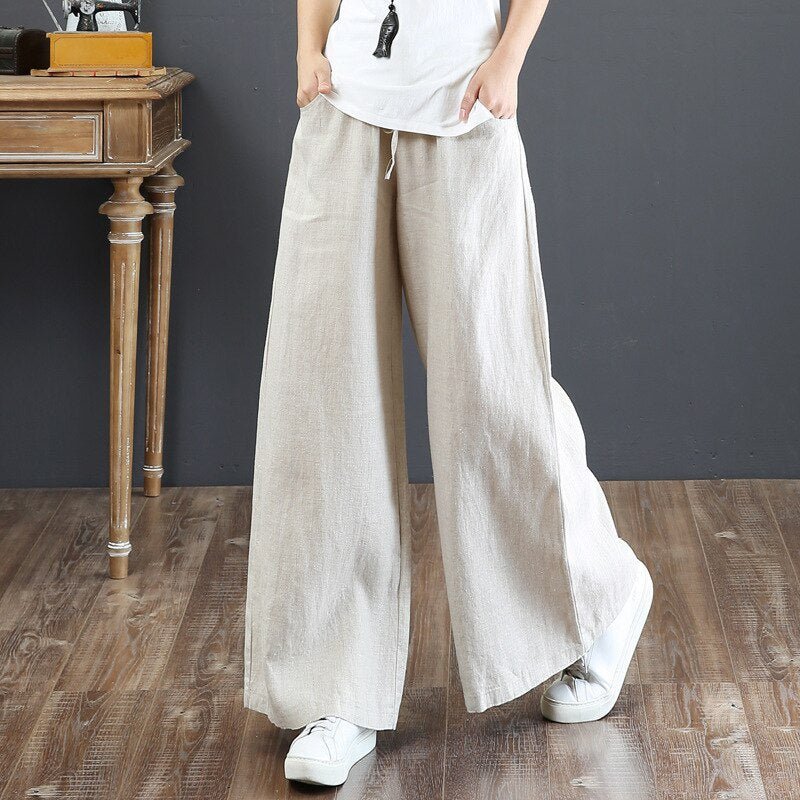 Calça Wide Leg Linho com Amarração Luxe