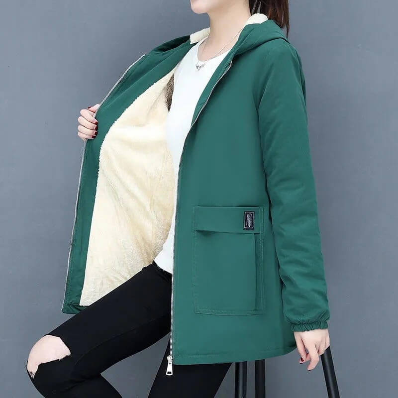 Jaqueta Feminina de Parka Forrada em Lã Serenity