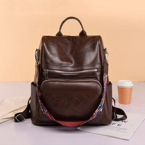 Mochila Feminina em Couro Vintage