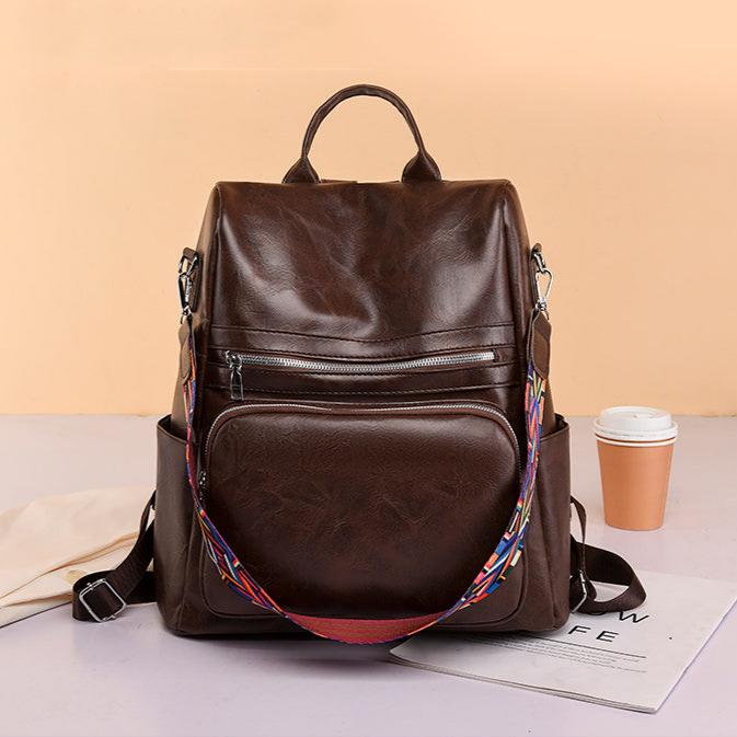 Mochila Feminina em Couro Vintage
