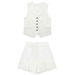 Conjunto Alfaiataria Short e Colete Janine