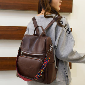 Mochila Feminina em Couro Vintage