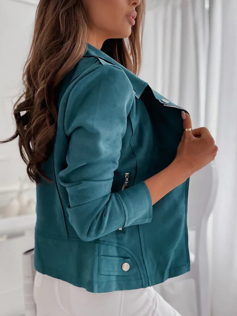 Jaqueta Suede Zíper Lune