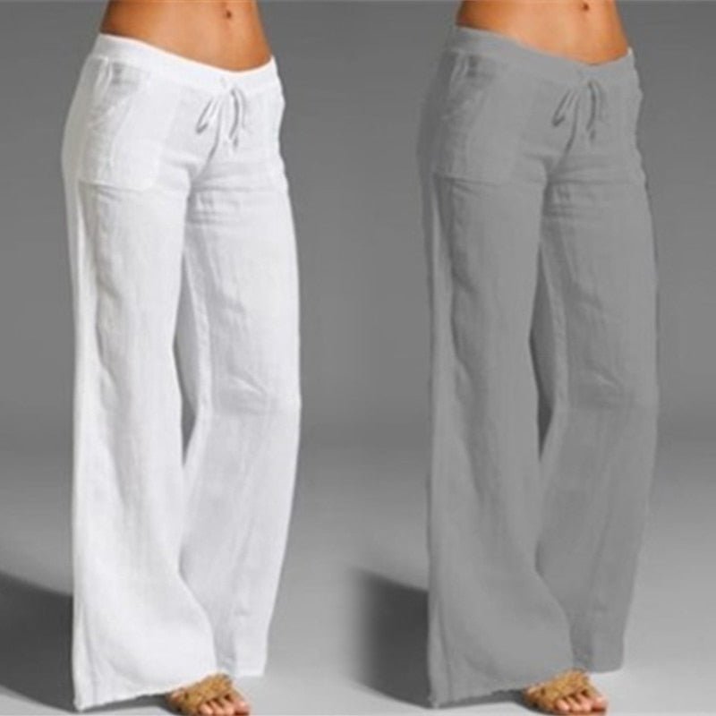 Calça Wide Leg de Linho Feminina Dynamic