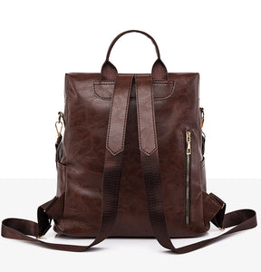 Mochila Feminina em Couro Vintage