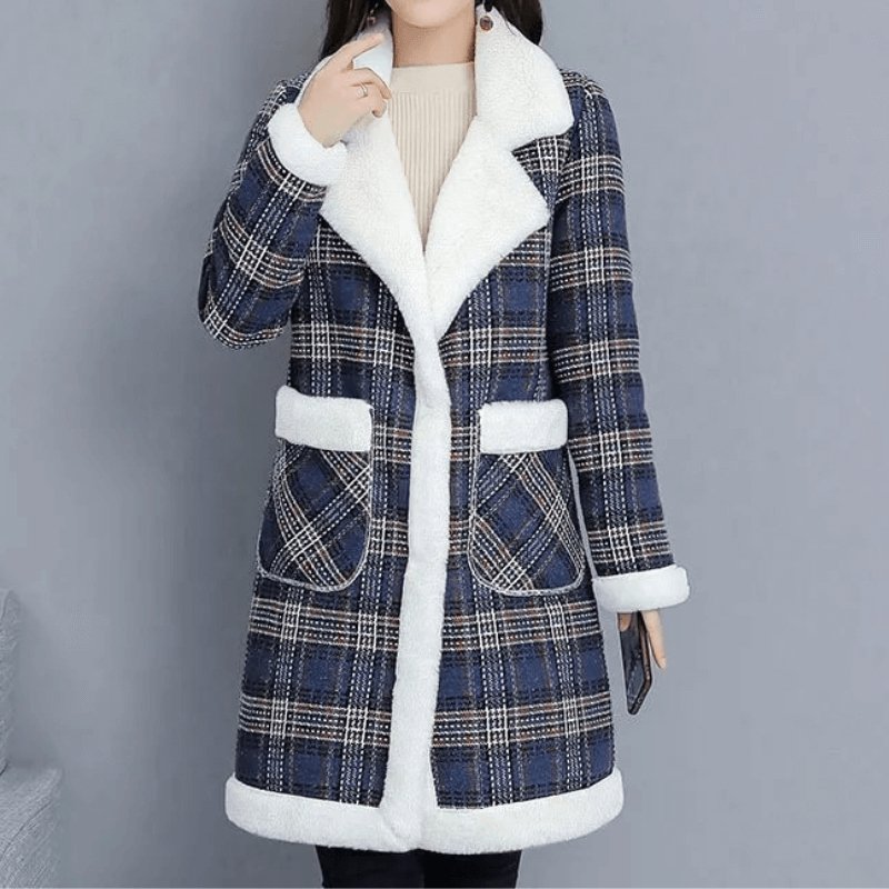 Casaco Feminino Xadrez Forrado em Lã Drifter