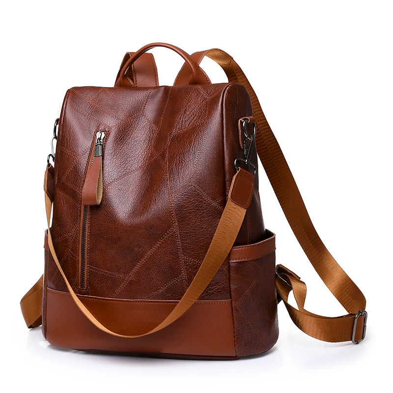Mochila Feminina Antifurto de Couro