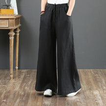 Calça Wide Leg Linho com Amarração Luxe