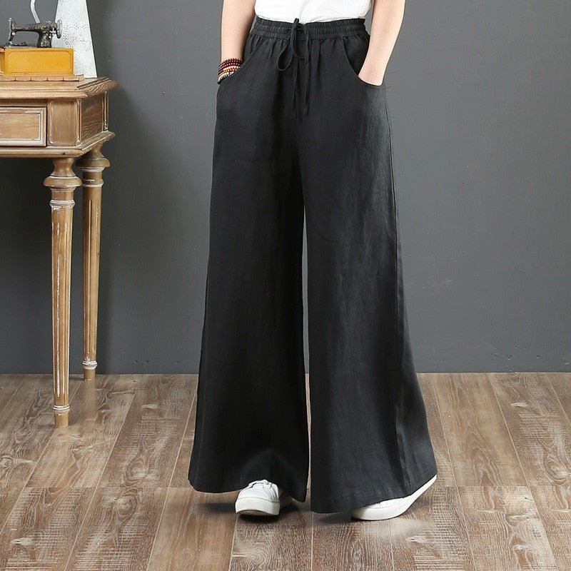 Calça Wide Leg Linho com Amarração Luxe