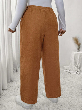Calça Feminina Plus Size Roberta Com Elastico Na Cintura