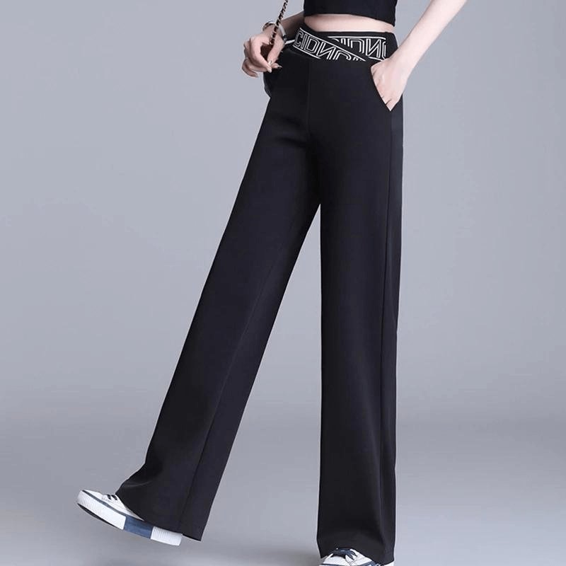 Calça Casual de Alfaiataria Élastique Denim