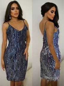 Vestido Tubinho Franjas em Paetê