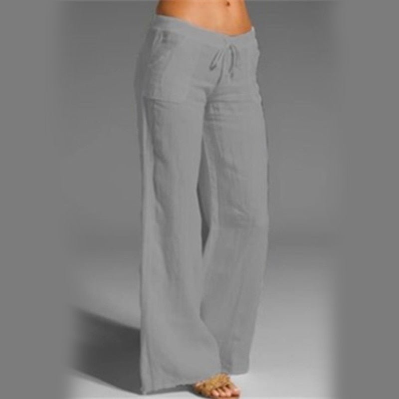 Calça Wide Leg de Linho Feminina Dynamic