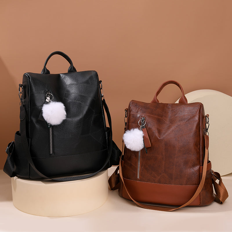 Mochila Feminina Antifurto de Couro