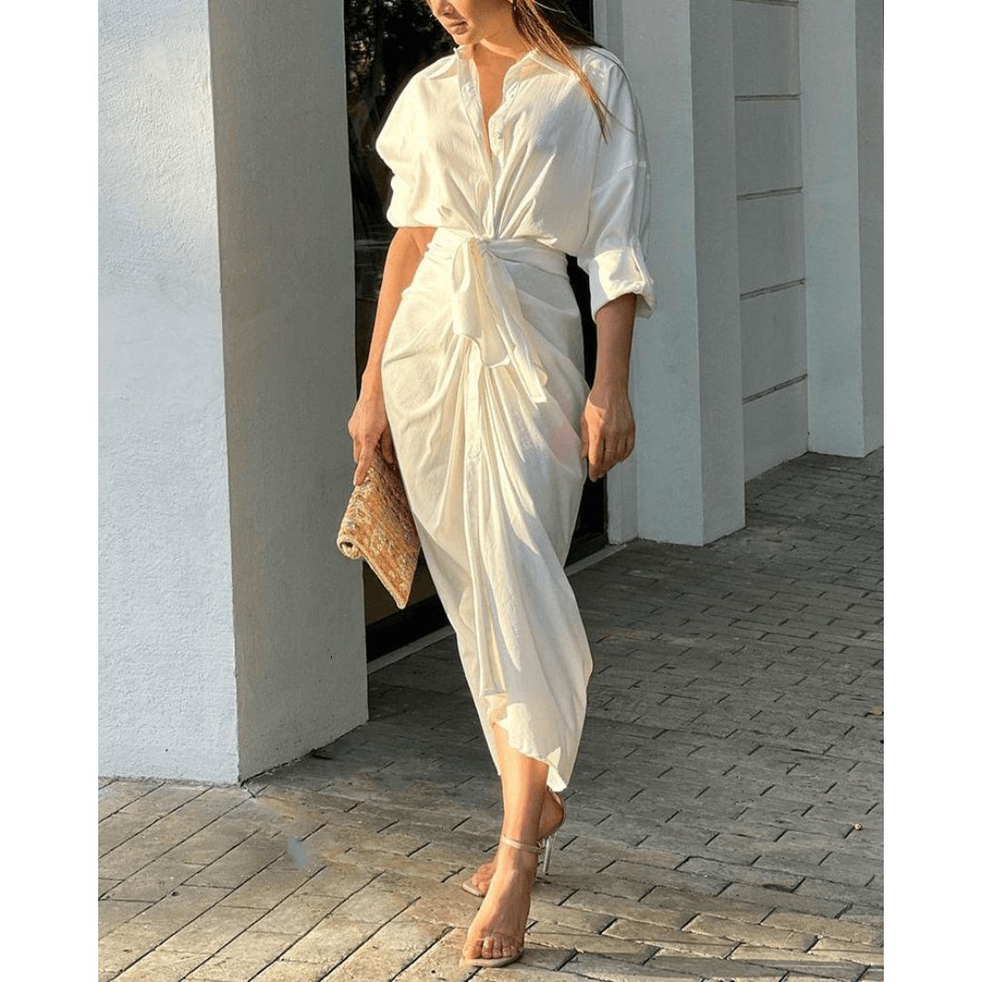 Vestido Mídi com Abotoamento Mermaid