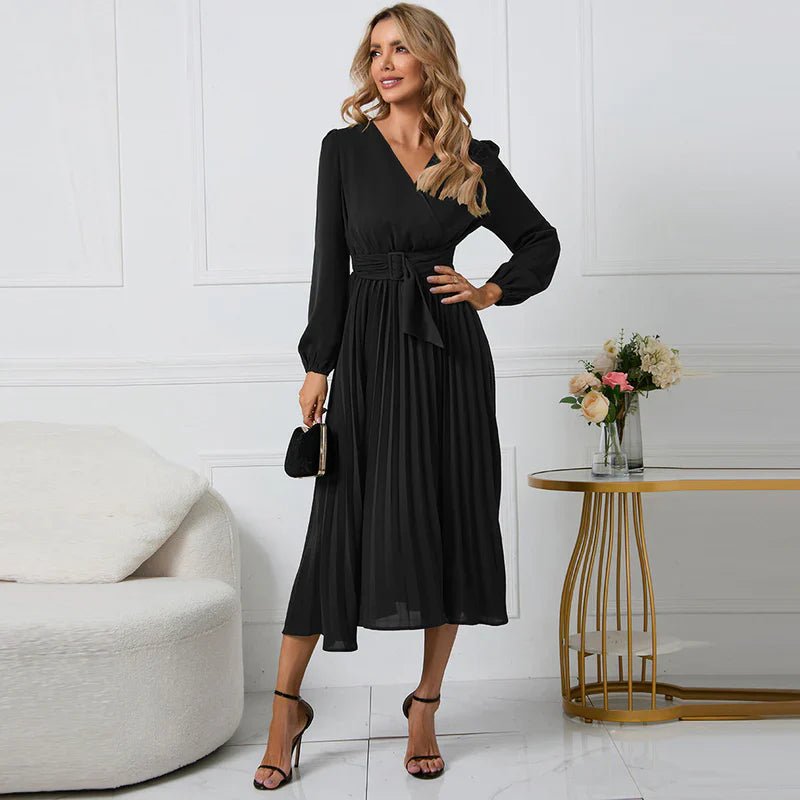 Vestido Decote V Frisado Veronni