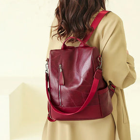 Mochila Feminina Antifurto de Couro